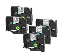 JXHDWYTYO AZE-S231 Label Tapes 12mm Compatible With Printer Tack Acrylic Adhesive Tape TZ TZe-S231 S631 S241 Use With PT-1010B PT-E300 Maker(5PK Black on Clear)