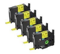 JXHDWYTYO HSe-231 Labels Compatible With Printer Heat Shrink Tube HS HSe-231 631 Label Tape Use With PT-1010 PT-E500 Label Maker(5PK Black on Yellow)