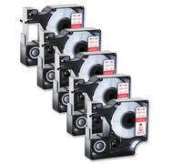 JXHDWYTYO Label Cartridge 12mm X 7m 5 Pack Red On White Compatible With D1 45015 100 120P LabelManager