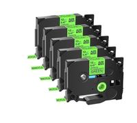 JXHDWYTYO Label Tape 5PK Or 10PK Tze 231 131 631 6mm 9mm 12mm Laminated Cassette Compatible With Label Maker(Fluo Black on Green)