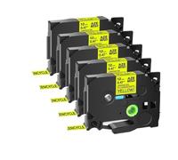 JXHDWYTYO Label Tape 5PK Or 10PK Tze 231 131 631 6mm 9mm 12mm Laminated Cassette Compatible With Label Maker(Fluo Black on Yellow)