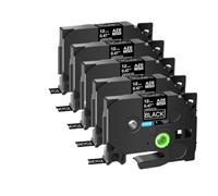 JXHDWYTYO Label Tape 5PK Or 10PK Tze 231 131 631 6mm 9mm 12mm Laminated Cassette Compatible With Label Maker(5PK-White on Black)