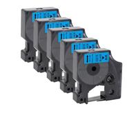 JXHDWYTYO Labels 12mm Compatible With D1 LabelManager LM160 210D 280 360D Label Maker(5PK Black on Blue)