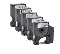 JXHDWYTYO Labels 12mm Compatible With D1 LabelManager LM160 210D 280 360D Label Maker(5PK Black on Silver)