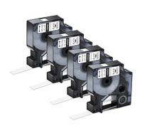 JXHDWYTYO Permanent Polyester Labels 12mm Black On White Tape Compatible With LabelManager 5200 Printer 18482 18483 18484(4PK Black on White)