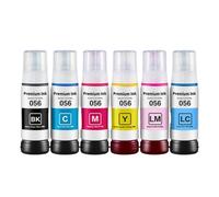 JXHDWYTYO Refill Ink Bottle Water Based Compatible With L18058 L8058 Printer 056(1SET BK C M Y LC LM)