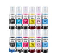 JXHDWYTYO Refill Ink Bottle Water Based Compatible With L18058 L8058 Printer 056(2SET BK C M Y LC LM)
