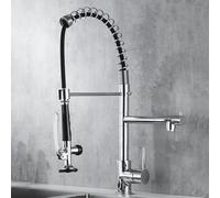 JXHSWDG 360° Rotat Kitchen Mixer Tap with Pull Out Spray, Hot & Cold Dual Outlet, Ch h, Single Hole Design for Modern Kitchens