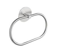 JXINLODGEG Towel Holder, Self Adhesive Towel Ring for Bathroom, SUS 304 Stainless Steel Hand Towel Rail Rack Wall Mounted Towel Hanger for Bathroom Organizer, Kitchen - Silvery