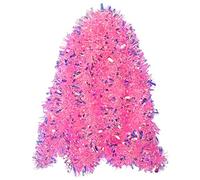 JXITON 20ft/6m Pink Christmas Tinsel Garland Iridescent Metallic Twisted Hanging Garland with Star for Chistmas Tree Fireplace Home Decoration