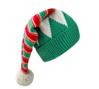 JXITON Christmas Knitted Santa Hat,Red and Green Knit Winter Warm Xmas Holiday Hat for Adults Unisex Christmas New Year Festive Party Supplies