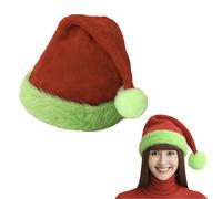 JXITON Santa Hat for Adults,Elf Christmas Santa Hat with White Trim for Christmas New Year Festive Holiday Party Supplies,Green and Red
