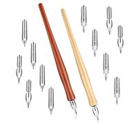 Jxiwfvl 12 PCS Oblique Calligraphy Dip Pen Set Dip Pens Nib Speedball Pens Include Calligraphy Oblique Pen Holder or Straight Holder Replacement Nibs for Painting Signing Writing Present
