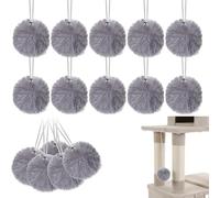 Jxiwfvl 15 Pack Cat Tree Replacement Balls, Interactive Dangling Toys with Bell and Elastic Rope Kitten Tower Replacement Ball Plaything Add Ons for Cat Scratching Post Tree