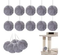 Jxiwfvl 15 Pack Cat Tree Replacement Balls, Interactive Dangling Toys with Bell and Single Elastic Rope Kitten Tower Replacement Ball Plaything Add Ons for Cat Scratching Post Tree