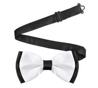 Jxiwfvl Black and White Bow Ties for Men Pre Tied Mens Bows Tie Tuxedo Bowtie for Men Quality Adjustable Bowties Black and White Bow Tie for Party Casual Wedding