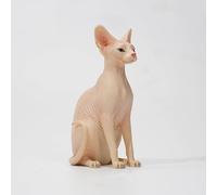 JXK Canadian Hairless Cat Figurine Pet Sphinx Statue Cat Family Resin Animal Model Painted Figure Decoration Resin Collectible Item Cat Lover Gift