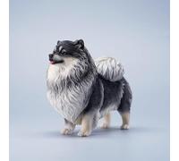 JXK Pomeranian Dog Figurine Desktop Decoration Durable Polyresin Exquisite Detail Birthday Gift for Women Mom