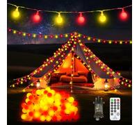 JXLEDAYY 20M 200 LED Christmas Lights Outdoor Fairy Lights Plug in Globe String Lights Waterproof with Remote Timer 8 Modes for Outside Garden Tree Party Indoor Bedroom Decorations Red & Warm White
