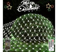 JXLEDAYY 300 LED Christmas Net Lights Outdoor 3Mx1.8M Mesh Fairy Lights Plug in with Remote Timer 8 Modes Connectable Waterproof for Outside Bush Tree Garden Yard Patio Wall Decorations-Cool White