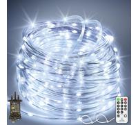 JXLEDAYY 98 FT 300 LED Rope Lights Outdoor Waterproof String Lights Plug in with 8 Modes Timer Remote Christmas Lights Mains Powered for Indoor Garden Pathway Tree Ladder Pool Decoration-Cool White