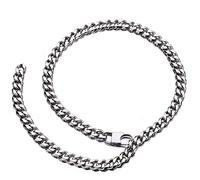 Jxlepe Custom Gold/Black/White Stainless Steel Cuban Link Chain 6/10/12/14mm Width 18"-30" Long Choker Necklace for Men Women Boys, 20", Stainless Steel, No Gemstone