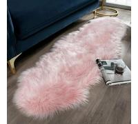 JXLOULAN Soft Fluffy Faux Sheepskin Rugs Pink 80x180 cm Faux Fur Area Rugs for Bedrooms Living Room Kids Rooms Décor
