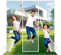 JXLQFA Magnetic Fly Insect Screen Doors, 170x210 cm Sliding Double Door Fly Screen, Double Door Screen Curtain for Sliding with Powerful Magnets and Full Frame Magic Tape, Keep Fly Bug Ou White