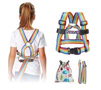 JXM Safety Harness Leash for Big Kids (6-12yrs) with Grab Handle, Secure Walking Leash with Tether for Autism, Special Needs, Active ADHD ASD Child, Adjustable Autism Elopement Harness with Pouch