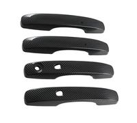 JXMFKBB 4pcs Carbon Fiber Car Door Handle Cover Trim with Smart Holes Glossy Black/Fit for Ford Ranger P703 2023 2024 Styling Accessories(Carbon Fiber Black)