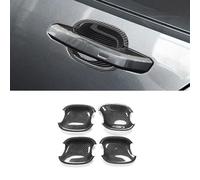 JXMFKBB ABS Carbon Texture/Bright Black Car Styling Exterior Door Handle Doors Bowl Cover Trim/Fit for Audi A4 B9 A5 2017 2018 2019 LHD(DoorBowl CarbonStyle)