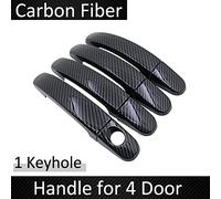 JXMFKBB Black Carbon Fiber Door Handle Cover/Fit for Ford Focus 2 MK2 MK2.5 2004~2010 2008 2009 Car Accessories Stickers Trim Set Chrome(Handle 4 Door)