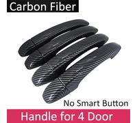 JXMFKBB Black Carbon Fiber Exterior/Fit for Renault Talisman Samsung SM6 2015~2022 Auto Door Handle Cover Stickers Trim Set Car Accessories(No Smart Button-01)