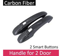 JXMFKBB Black Carbon Fiber Exterior/Fit for Renault Talisman Samsung SM6 2015~2022 Auto Door Handle Cover Stickers Trim Set Car Accessories(2 Smart Button)