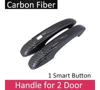 JXMFKBB Black Carbon Fiber Exterior/Fit for Renault Talisman Samsung SM6 2015~2022 Auto Door Handle Cover Stickers Trim Set Car Accessories(1 Smart Button)