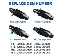 JXMFKBB Car Exterior Door Handle Front/Rear Left/Right ABS Exterior Door Handle/Fit for Kia Sorento 2003 2004 2005 2006 2007 2008 2009 Outside Door Handle 82650-3E00 car Door Handle Protector(4pcs)
