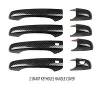 JXMFKBB Car Rearview Side Mirror Cover & Door Handle Cover Trim/Fit for 2011-2021 Jeep Grand Cherokee and Dodge Durango Auto Parts(Smart Keyhole Carbon)