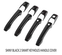 JXMFKBB Car Rearview Side Mirror Cover & Door Handle Cover Trim/Fit for 2011-2021 Jeep Grand Cherokee and Dodge Durango Auto Parts(Smart Keyhole Black)