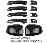 JXMFKBB Car Rearview Side Mirror Cover & Door Handle Cover Trim/Fit for 2011-2021 Jeep Grand Cherokee and Dodge Durango Auto Parts(Kit None Smart Carbo)