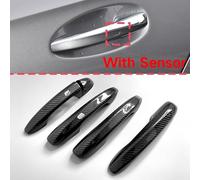 JXMFKBB Dry Carbon Fiber Car Exterior Door Handle Cover Trim Cap Sticker/Fit for Mercedes Benz W177 W247 W205 W213 X253 W222 C118 LHD RHD(4 Door with 2 Sensor,Left Hand Drive)