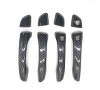 JXMFKBB /fit for Hyundai i30 i30N 2018 2019 2020 Outer Door Handle Trim Cover Carbon Fiber Chrome Silver Car Exterior Decorative Accessories(3 Hole Carbon Fiber)