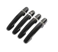 JXMFKBB Gloss Black Chrome Car Door Handle Cover Trim Styling Accessories Overlay Sticker/Fit for Citroen C1 MK2 2015 2016 2017 2018 2019(Black 1 Hole)