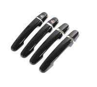 JXMFKBB Gloss Black Chrome Car Door Handle Cover Trim Styling Accessories Overlay Sticker/Fit for Citroen C1 MK2 2015 2016 2017 2018 2019(Black 2 Holes)