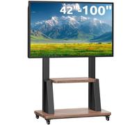 JXMTSPW Mobile TV Floor Stand on Wheels for Most 32-100 inch Plasma LCD/LED/OLED Flat Curved TVs Height Adjustable Rolling TV Cart Holds Up to 80KG,Max VESA 900x600mm Universal Portable TV Trolly