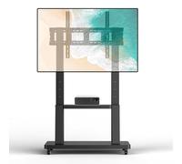 JXMTSPW Mobile TV Stand on Wheels Large Screen TV Mobile Bracket for 32-100 inch Plasma/LCD/LED TVs Universal Portable TV Cart Height Adjustable with Shelf, Trolley up to 80kg Max VESA 900x600mm