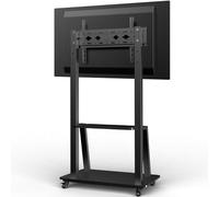 JXMTSPW Mobile TV Stand on Wheels with Shelf for 32-75" TV Up to 55 kg,Height Adjustable Rolling Television Cart for LCD OLED Flat Curved Panel Portable TV Trolley Lockable Wheel Max VESA 600x400