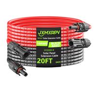 JXMXRPV Solar Extension Cable 20Ft 10AWG, Solar Wire with Tool-Free Solar Connectors, Waterproof Solar Panel Extension Cable 6mm², PV Cable 10Gauge for Home Boat RV Solar Panels(20ft)