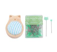 Jxngery 40Pcs Diamond Tipped 40Pcs Cat Tipped Straight Pins Pin Cushion Set for Positioning Marking Quilting