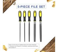 Jxngery 5-Piece File Set Includes 1 PCS Square/Round/Half Round/Flat/Triangular File Files with 8'' Rasp Tooth Portable Carrying Bag Carving Tool for Shaping Wood Plastic Leather