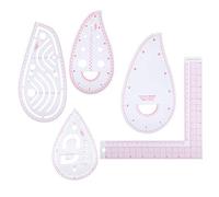Jxngery 5Pcs Curve Ruler Set Multi-Function Built-in Scale L-Shaped Clothing Designed Measuring